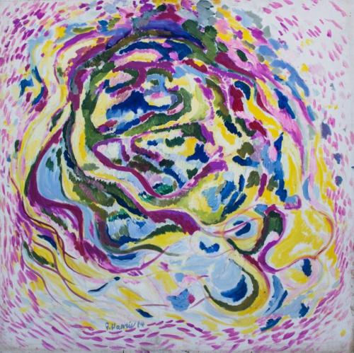 #12, Pink Tunnelscape, 1964, oil, 48x48